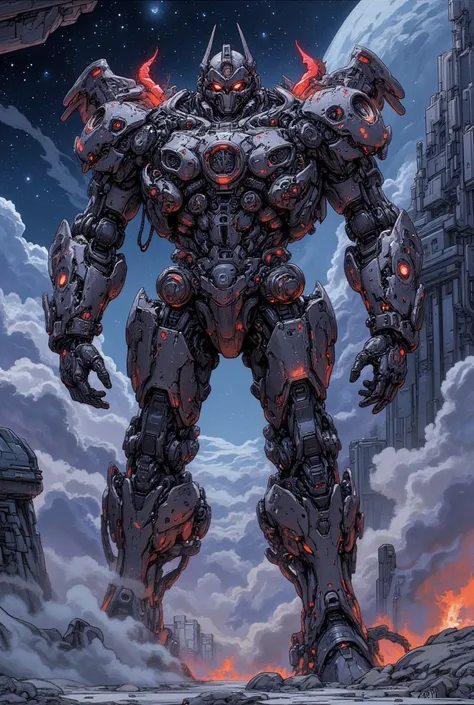 (( best quality )), (( masterpiece)), (Megatron in the Transformers series : 1.3),  8,000, Cool Painting, Full of sci-fi, Megatron in the Transformers series ，In space，Huge weapons，Intricate surface details ，Full of mechanical texture, A variety of color c...