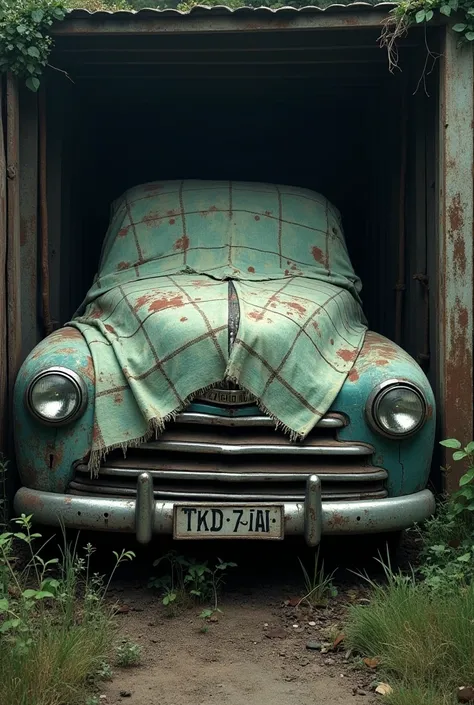 A car covered by a rag 