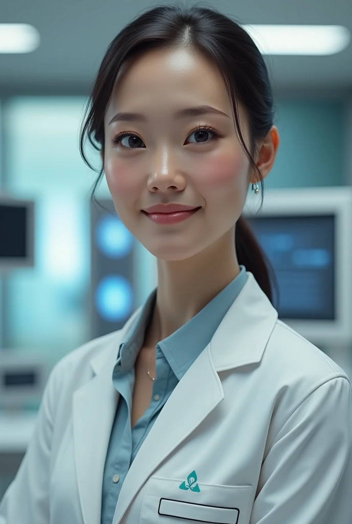 Draw me an AI doctor wearing a white shirt