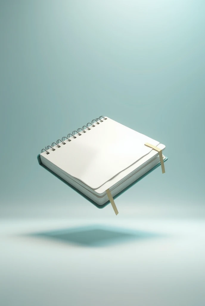 3D Rendering，advanced， surreal scene ，Using C4D software ，The notebook is suspended， naturally shiny ， background gradient blur ， light background ， high quality 。 