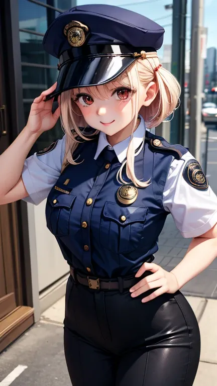 Chisato wearing police costume sexy look