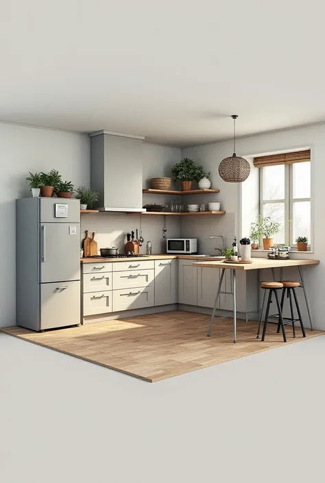 Voilà le plan de ma cuisine dans l'angle de droite les dimensions sont 170x270 je faire une cuisine moderne en L avec évier lave vaisselle frigo four micro ondes table de cuisson 4 feu plan de travail avec sous le plan de travail 3 tiroir un peu profond po...