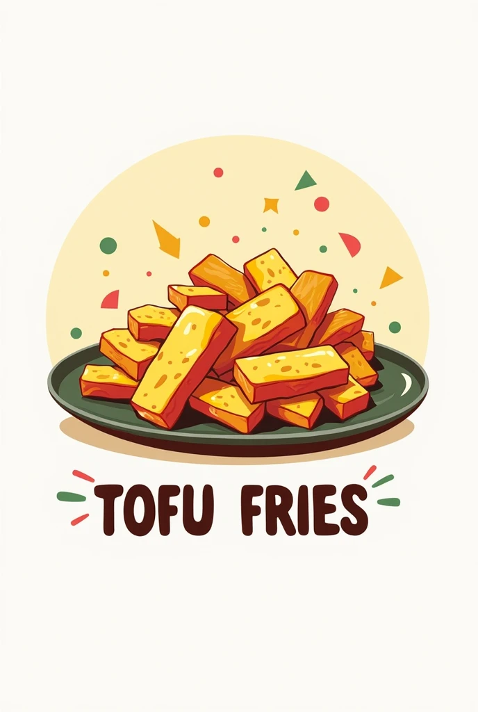 tofu fries logo with name, with tofu and make it colorful like product logo