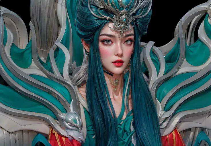  Close-up of a woman with long hair wearing a crown,  Super Detailed Fantasy Character , goddess. Extremely detailed, brush contest winner,  has an extremely detailed face and body ,  Zrash Central contest winner , 3d goddess肖像,  complicated, Made with Zal...