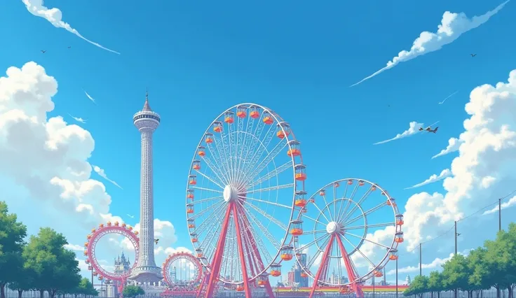  theme park　blue sky　color々What an attraction