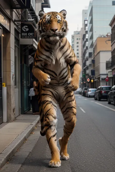 Tiger on foot