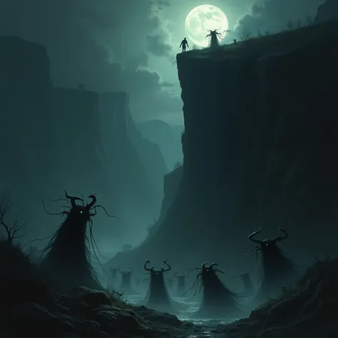 demons waiting under the cliff