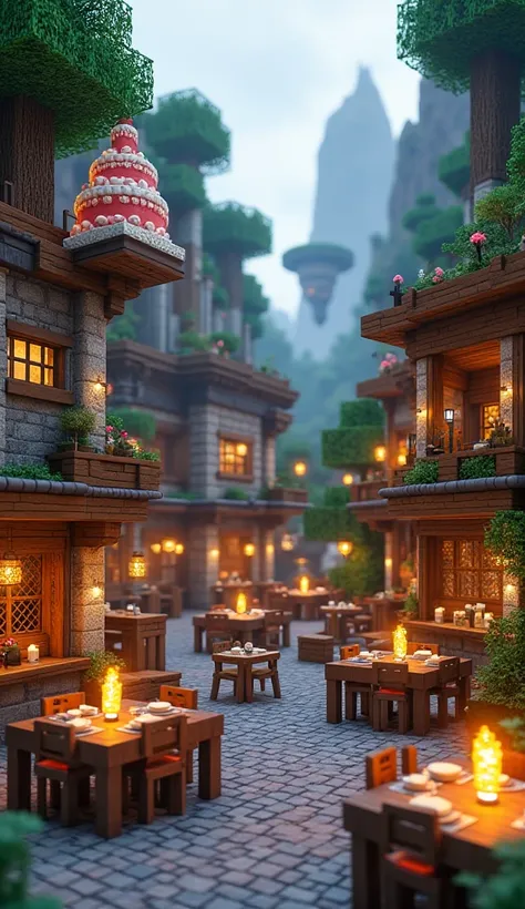 Minecraft – PIXELATED PARADISE CAFÉ (Voxel-Inspired Interactive Restaurant)
"An ultra-realistic yet voxel-inspired Minecraft-themed restaurant where the architecture looks like a real-life yet blocky medieval village. The exterior features pixel-styled sto...