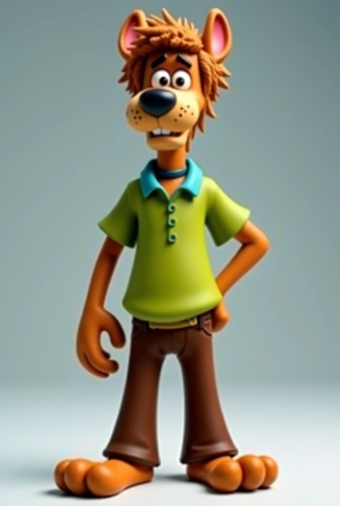 Here’s a prompt to generate an AI image of a hybrid fusion between Shaggy and Scooby:

Prompt:
"A humanoid hybrid fusion of Shaggy Rogers and Scooby-Doo. The character has the tall, lanky body of Shaggy, but with Scooby’s fur-covered skin, floppy ears, and...