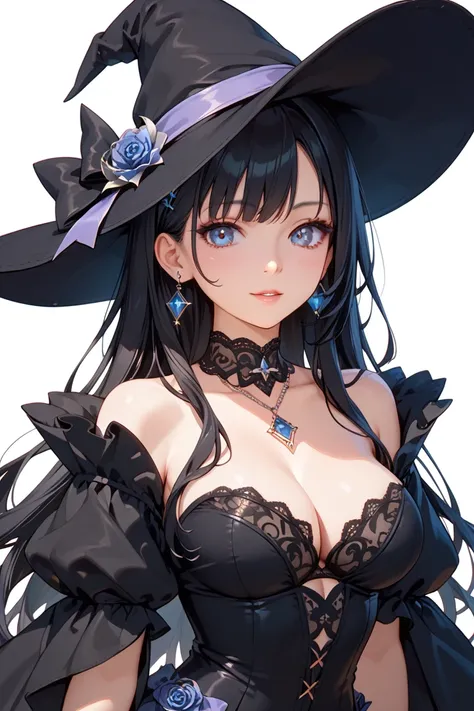 (  top quality)( Artistic )( beautiful face)witch, ( black hair) 