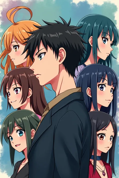 Create an anime profile where there are 3 teenage boys and 5 teenage girls and all of them are completely ugly except for one boy who is very handsome.