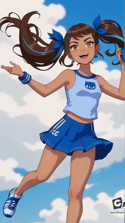 Guinevere "Guin" Tennyson (Guin 10)

Theme Color: Blue

Hairstyle: Twin high ponytails

Eye Color: Sky blue

Hair Color: Dark brown with blue streaks

Skin Tone: Slightly tan

Outfit:

A sleeveless blue crop top with a white "10" logo

Blue skater skirt

B...