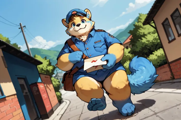 ((man)), botailang, anthro, male, solo, outdoor, cute, smile, ((detailed background)), masterpiece, best quality,amazing quality,very aesthetic,high resolution,ultra-detailed,botailang,newest,scenery,depth of field,scenery,volumetric lighting,score_9,scor...