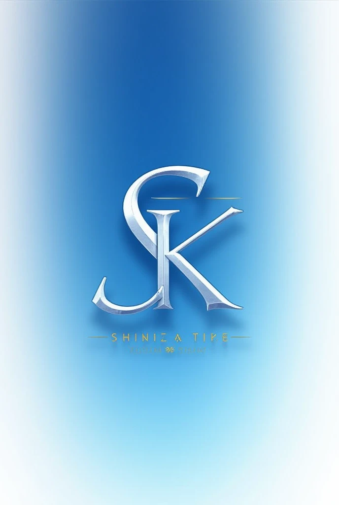 Please design a logo with a stylish combination of the letters S and K in a blue and white color scheme。In a royal blue and white gradient design with 
