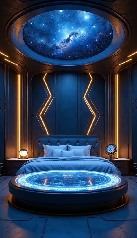 Avengers: Endgame – The Infinity Throne Bedroom
A grand, dark, and futuristic room inspired by the final battle. The bed is a floating, circular infinity platform with an ethereal blue glow, resembling the Quantum Realm. The walls feature metallic hexagona...