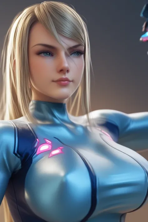   beautiful face,  zero suit Samus,,   At night,During combat,  BIG BREAST, Big Breasts,  long breasts, Biggest Breast,  big breasts,  Raising Arms , side, lureする, lure, A proud smile, 