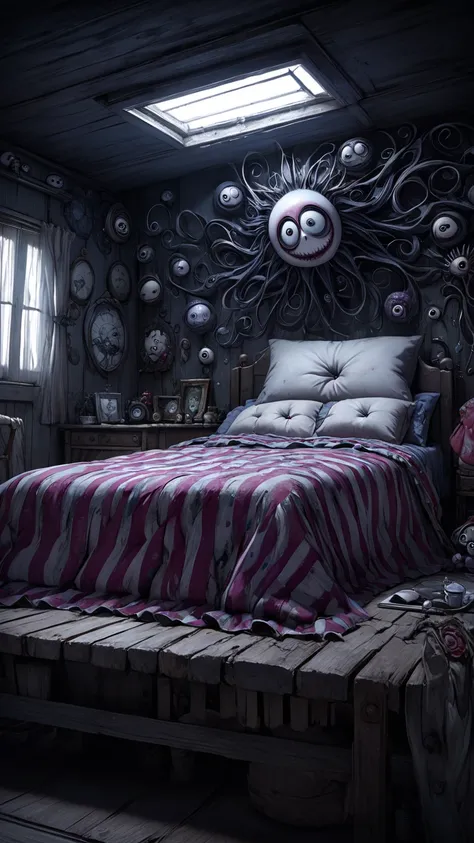  Tim Burton Style、 extremely realistic 、Nan's futon