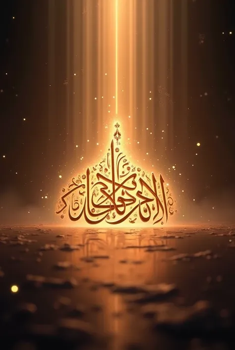 Arabic letters are illuminated by the ray of light