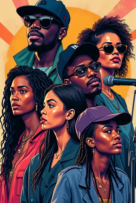 faire un poster d’un festival de music du rap et R&B français en mettant en avant Aya Nakamura, Ninho, Niska, Dadju, Tayc, Yseult, Shay, Gims pour lutter contre la cause du racisme (doit être visible)