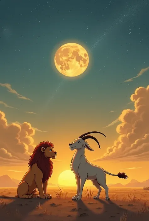 Here's a heartwarming story about an unlikely friendship between a lion and a goat:

The Unlikely Pair
In the scorching savannah, a lion named Leo and a goat named Gideon lived in the same territory, but their paths rarely crossed. One day, while exploring...