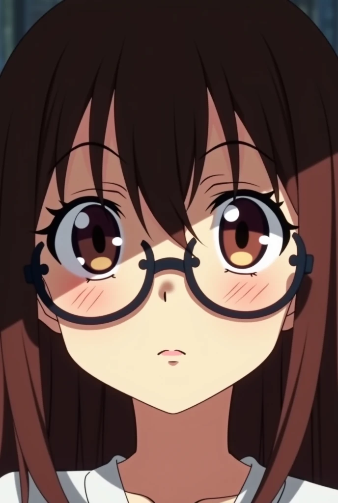 a close up of a person with long hair and glasses, an anime drawing inspired by Kamisaka Sekka, trending on cg society, shin hanga, nezuko, nezuko-chan, kimetsu no yaiba, anime visual of a cute girl, anime visual of a young woman, demon slayer artstyle, sc...