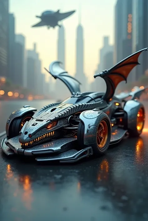 Create me an image of a toy car with remote control and that is a dragon 