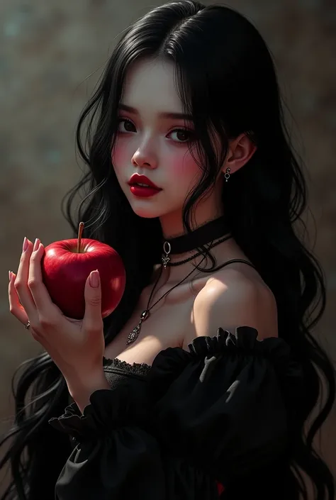 ((RAW Photo), absurd, (absurdresolution)), masterpiece, best quality, (Extremely detailed 8k unity CG wallpaper), (best illustration), (best shadow), Realistic lighting, beautiful detailed glow, ((21 years old)), girl, long black hair, black queen, accesso...