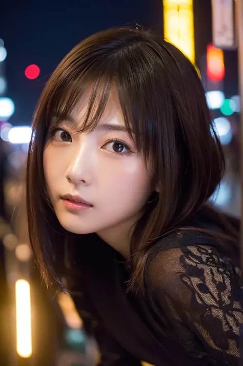  Tokyo tower 、night、Streetscape、night景、 skyscrapers、 full moon、 high quality,超 Hi-Res,、1 person,whole body、Shiny brown hair,(8k, 4K、最 high quality,  Hi-Res, 超 Hi-Res:1.1)、Short Bomb Hair、Fair skin、Cool Look, staring at the camera , beautiful skin、Tight and...