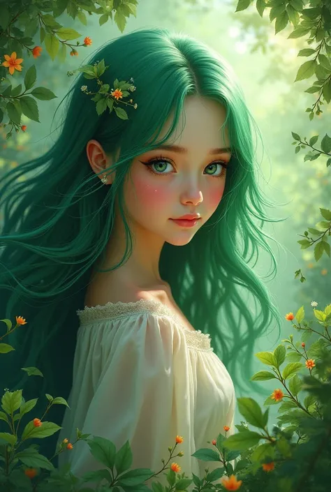 Let's create a green-haired girl