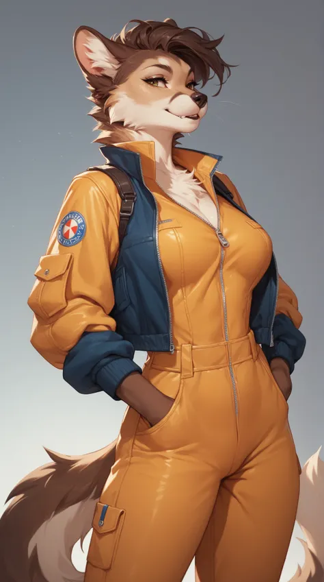 Source_furry, 1girl, furry, anthro, jumpsuit 