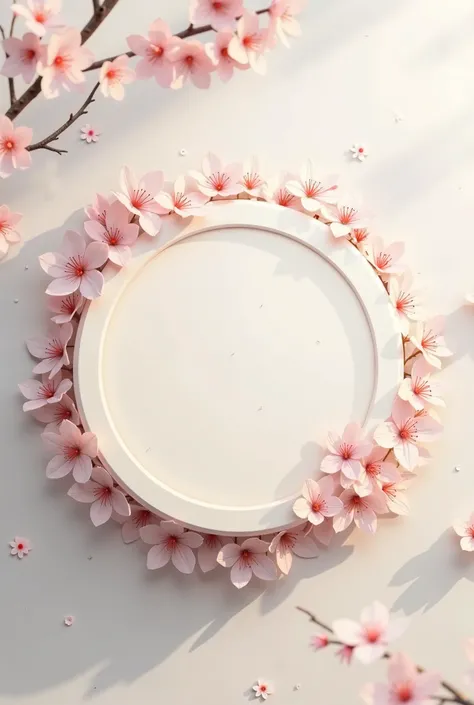 round book with sakura blossoms in Japanese themes 