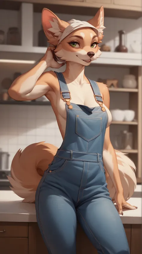 Source_furry, 1girl, furry, anthro, overalls