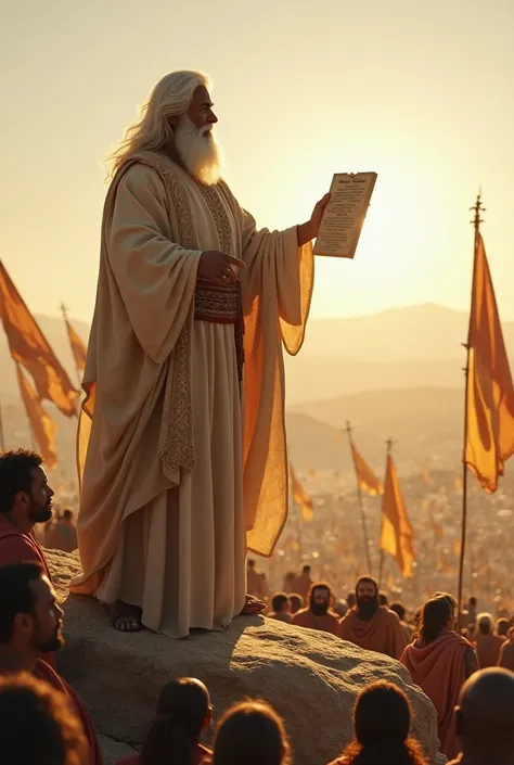 Life-size Moses blessing Israel on Mount Geresim 