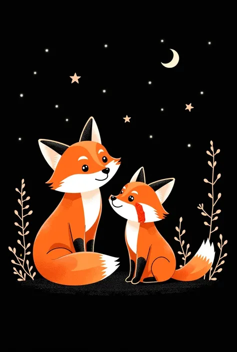 Fox and red panda wallpaper with black background by line art and animated 