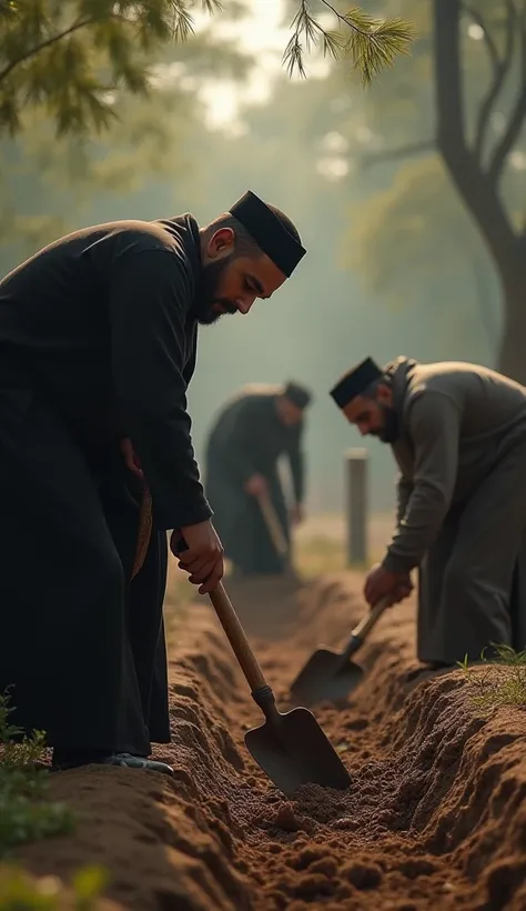 Look, some Muslims are digging graves.