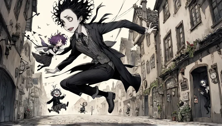     Tim Burton's Style、Around town、The person who is jumping 