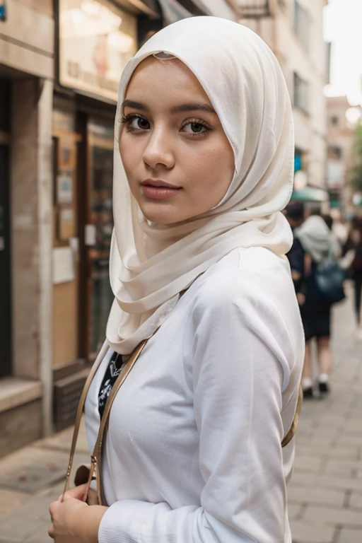 Girl with white hijab