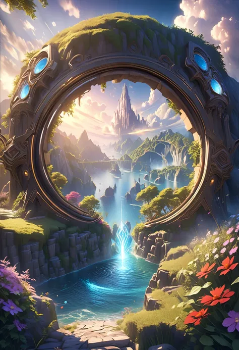   Fantasy World with Magical Portals , Everything is magical, The atmosphere is magical,  Photoreal,  high details,  highest quality, 4K