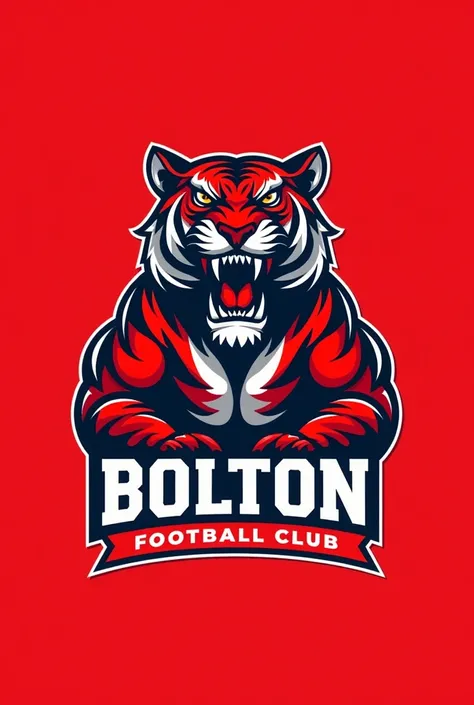 Club de football Bolton FC logo rouge avec le tigre 