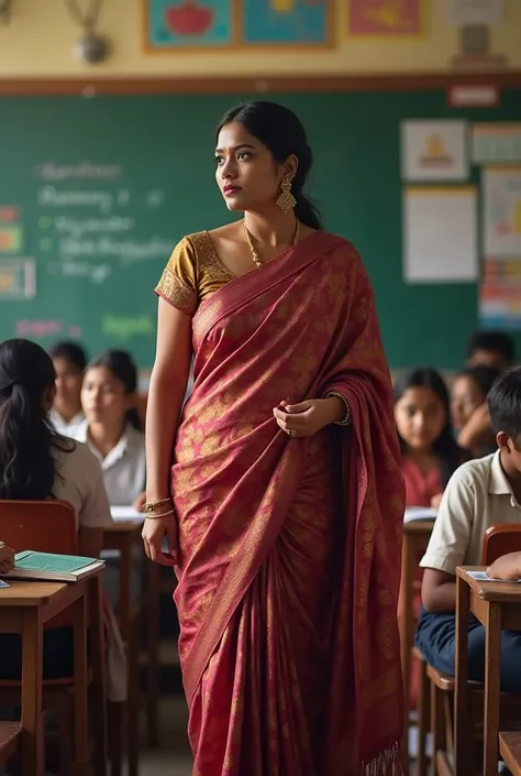 Teacher saree hot class