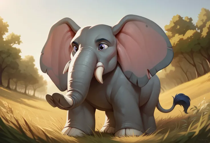 there is a large Elephant standing in a field of tall grass, a photo of an Elephant, an Elephant in the savannah, focus on the Elephant, an Elephant, Elephant, half Elephant, the best of Elephants,   digital art animal photography ,  amazing beauty, an Ele...