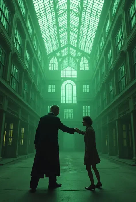  Doctor Bacamarte taking a woman by force into the green house that had fifty windows on each side, one
courtyard in the center , and numerous cubicles for guests .

 Make a dramatic scene  