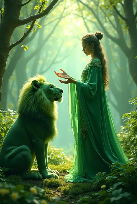 
Green Witch teaches meditations to the Green Lion