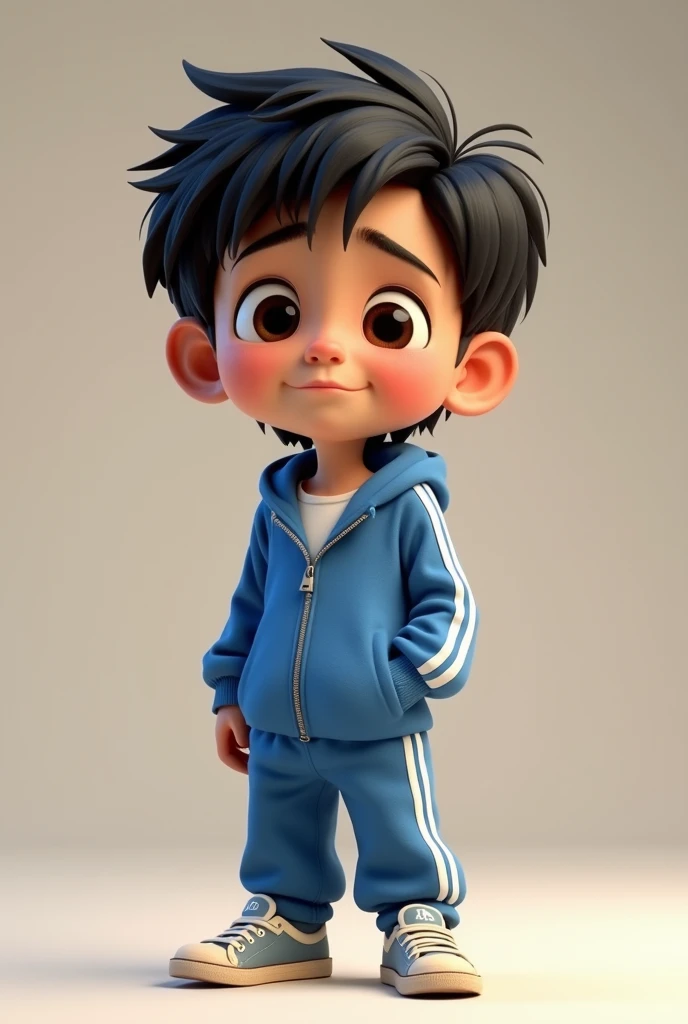 This character has a 3D Pixar-style design, with a youthful and cheerful appearance. However, for Rami, we need to make sure he matches the story’s description:

Seven years old, frail and weak
Silky black hair, slightly tousled
Fair skin, pale and sweaty ...