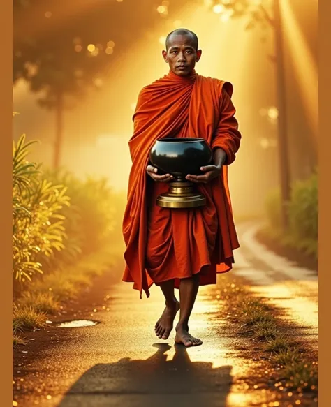 45 megapixel 8K 3D portrait images taken with the highest quality cameras. Canon and Fuji cameras use the highest quality and most advanced film. Very realistic images and colors.,This is a very realistic 4K 3D image of a black Thai monk walking barefoot t...