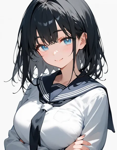 Score_9,Score_8_up,Score_7_up,highest quality, source_anime, highest quality, BREAK 1 girl, cute, 28 years old, (curvy:1.3), bangs, (medium hair,:1.2), (black hair:1.3),  (light blue eyes), (oval eyes), (wide eyes:0.7), (thin eyelashes:1.3), (large breasts...