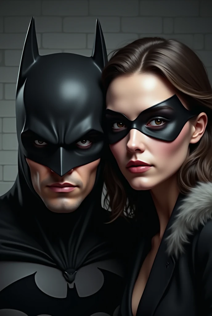 Make these two faces look like Batman and Catwoman