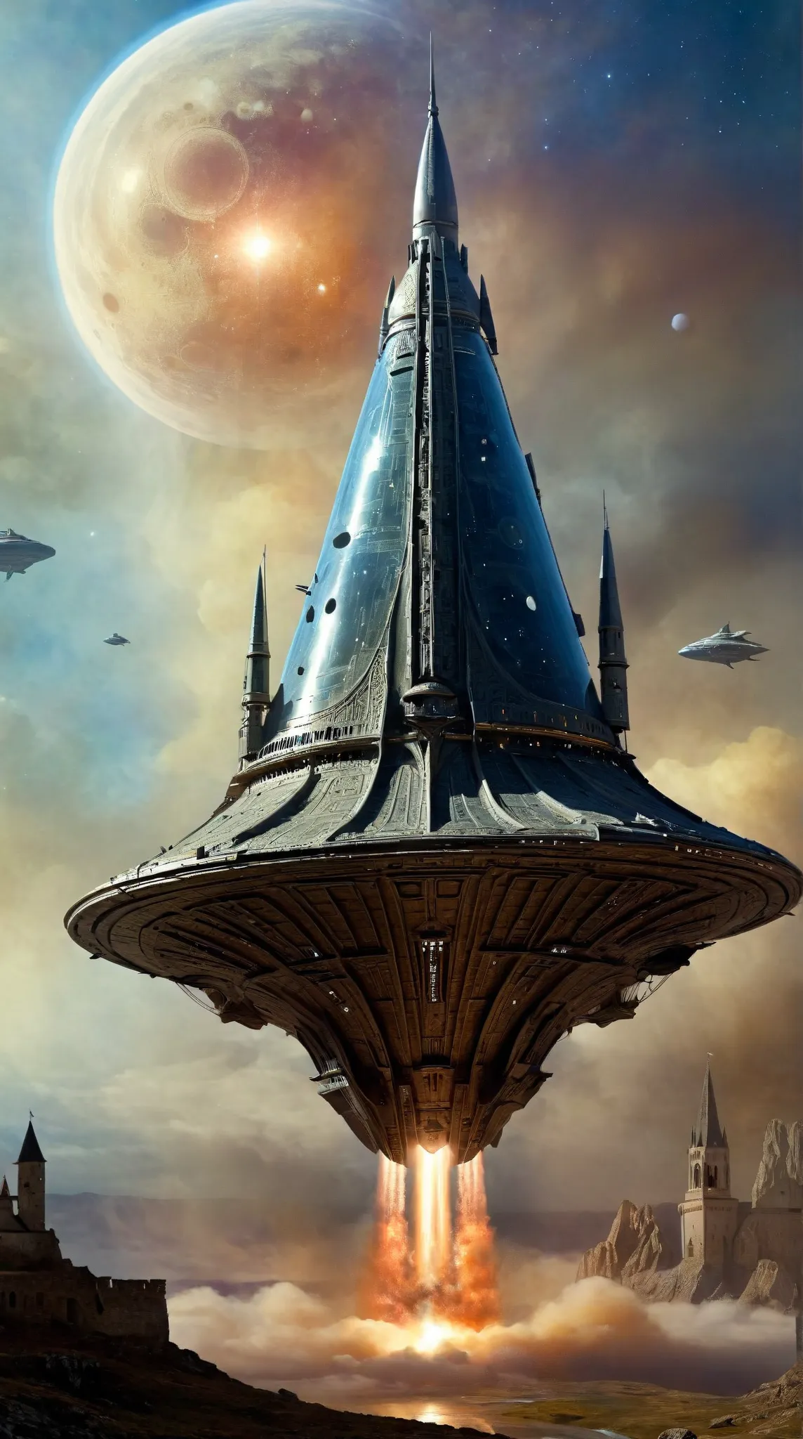 Medieval alien spaceship