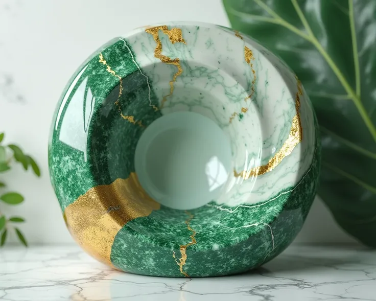 green　white　gold　realistic marble　 texture 