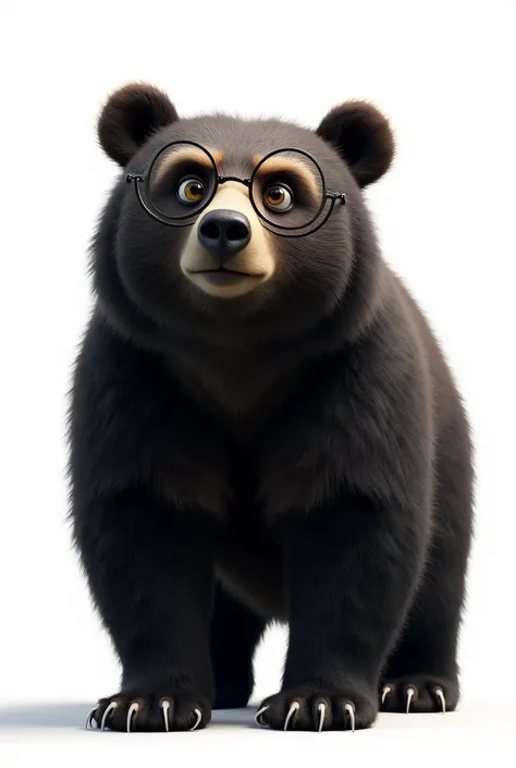 Create a spectacled bear that is on a white background 